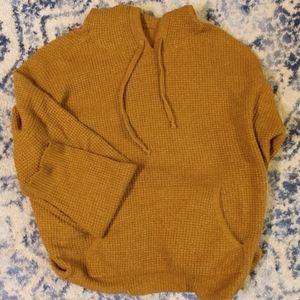 Waffle knit aerie yellow hoodie medium